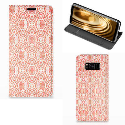 Samsung Galaxy S8 Hoesje met Magneet Pattern Orange