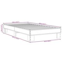 Bedframe bewerkt hout en metaal bruin eikenkleurig 100x200 cm - thumbnail