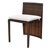 3-delige Bistroset met kussens poly rattan bruin - thumbnail
