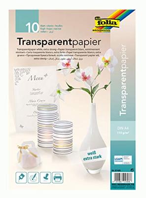 Transparant papier Folia A4 115gr 10 vel wit