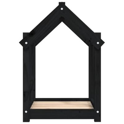 VidaXL Hondenmand 61x50x70 cm massief grenenhout zwart