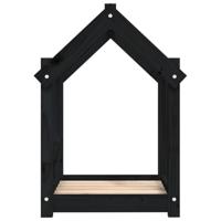 Hondenmand 61x50x70 cm massief grenenhout zwart - thumbnail