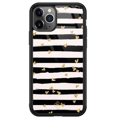 iPhone 11 Pro Max glazen hardcase - Hart streepjes