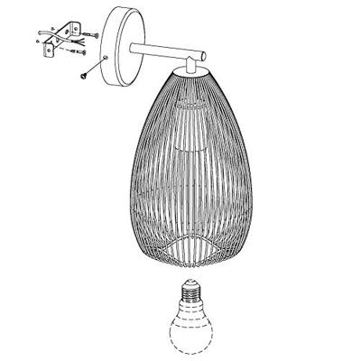 Eglo Zwarte wandlampClevedon - 49143