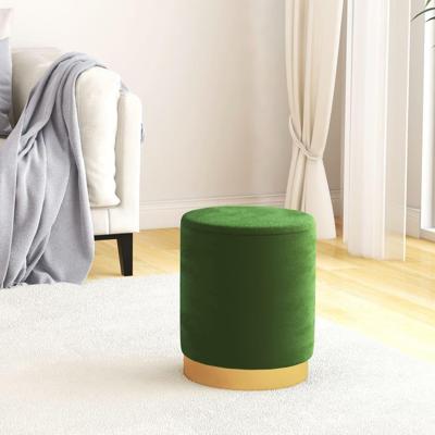 Hocker met opbergruimte rond fluweel groen