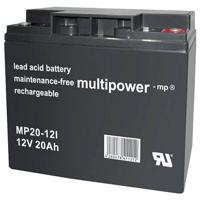 multipower MP20-12I Loodaccu 12 V 20 Ah Loodvlies (AGM) (b x h x d) 76 x 167 x 181 mm M5-schroefaansluiting Onderhoudsvrij, Geringe zelfontlading - thumbnail