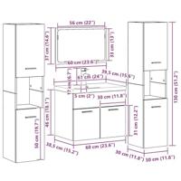 Badkamermeubelset Wandgemonteerd 4 pcs Oud Hout Bewerkt hout - thumbnail