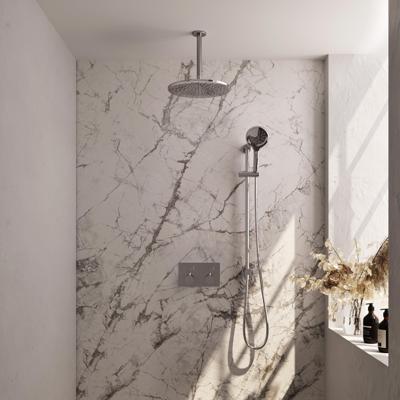 Inbouw regendouche set met thermostaat, 30 cm douchekop en 3-standen handdouche