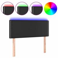 Hoofdbord LED 80x5x78/88 cm kunstleer zwart - thumbnail