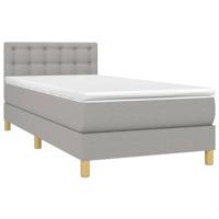 Boxspring met matras stof lichtgrijs 80x200 cm - thumbnail