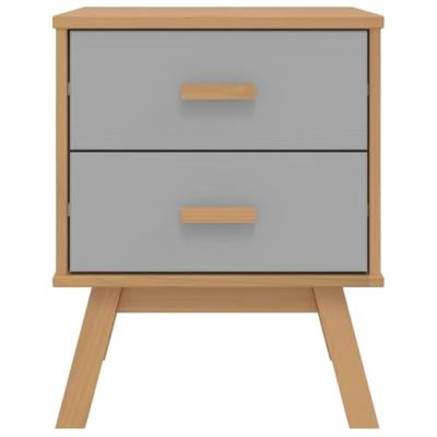 Nachtkastje OLDEN massief grenenhout grijs en bruin