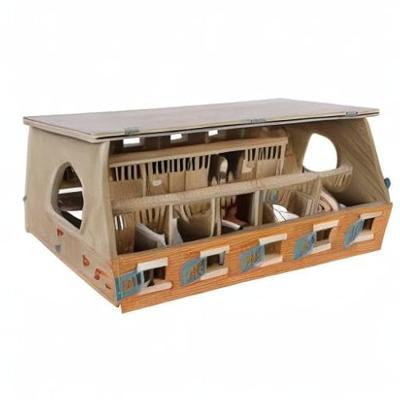 Kids Globe globe paardenstal hout met 9 paardenboxen 1:32