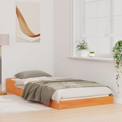 Bedframe Wasbruin 90 x 200 cm Massief grenenhout