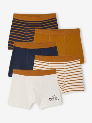 Set van 5 boxershorts voor jongens met fietsen ecru