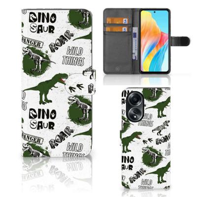 Telefoonhoesje | Met pasjeshouder | voor OPPO A58 4G Dinosaurus
