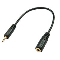 LINDY 35698 Premium Jackplug Audio Adapter [1x Jackplug male 2,5 mm - 1x Jackplug female 3,5 mm] Zwart - thumbnail