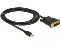 Delock 83989 DisplayPort-kabel Mini-displayport / DVI Aansluitkabel Mini DisplayPort-stekker, DVI-D 24+1-polige stekker 2 m Zwart Vergulde steekcontacten, - thumbnail