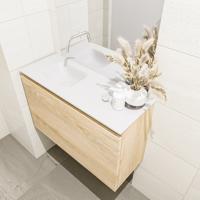 MONDIAZ OLAN 80cm toiletmeubel washed_oak. LEX wastafel talc links geen kraangat - thumbnail
