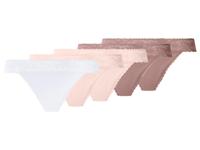 esmara Set van 5 dames strings (donkerroze/lichtroze/wit, M (40/42)) - thumbnail