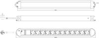 BACHMANN PRIMO stekkerdoos 12x geaard contact, aluminium, 1,75 m - thumbnail