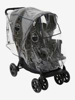 Integrale regenhoes van vertbaudet voor dubbele kinderwagen transparant - thumbnail