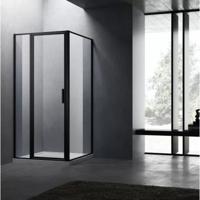 BWS Nisdeur Recta Met Vast Paneel 90x200 cm 8 mm NANO Glas Black Brushed Profiel OP=OP Boss & Wessing - thumbnail