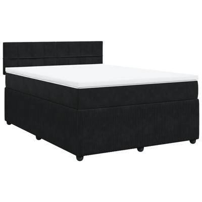 Boxspring met matras fluweel zwart 180x200 cm