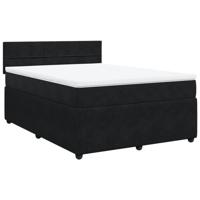 Boxspring met matras fluweel zwart 180x200 cm - thumbnail