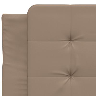 Bedframe met hoofdbord kunstleer cappuccinokleurig 90x200 cm