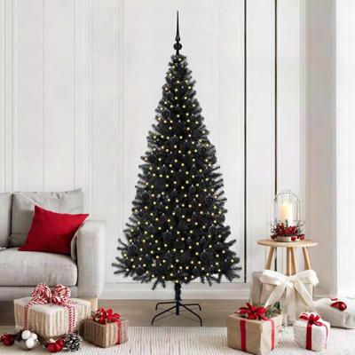 VidaXL Kerstboom met 300 led met standaard zwart 180 cm pvc VidaXL Kerstboom met 300 led met standaard zwart 180 cm pvc