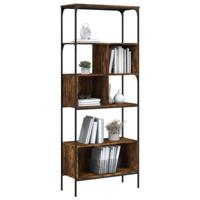 Boekenkast 5-laags 76x33x188,5 cm bewerkt hout gerookt eiken - thumbnail