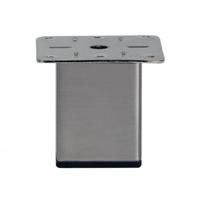 Stalen meubelpoot rvs look vierkant 5 bij 5 cm en hoogte 7 cm - thumbnail