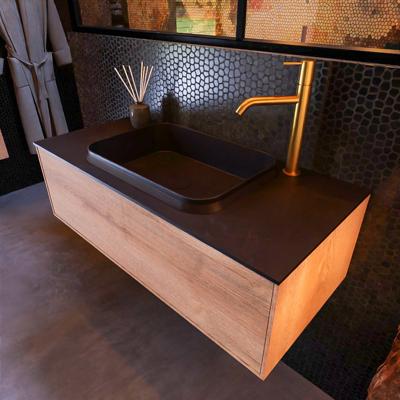 Badkamermeubelset Mondiaz Erin 100 cm met 1 Lade met RIDGE Wastafel Midden Urban met 1 kraangat Greeploos Mat Washed Oak Badkamermeubelset Mondiaz Erin 100 cm met 1 Lade met RIDGE Wastafel Midden Urban met 1 kraangat Greeploos Mat Washed Oak