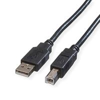 ROLINE USB 2.0 kabel, type A-B, zwart, 0,8 m - thumbnail