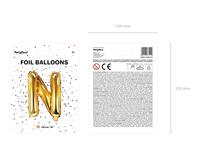 Folieballon Goud Letter &apos;N&apos; - 35cm - thumbnail