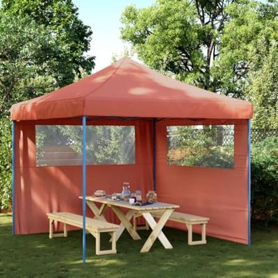 VidaXL Partytent inklapbaar pop-up met 2 zijwanden terracottakleurig VidaXL Partytent inklapbaar pop-up met 2 zijwanden terracottakleurig