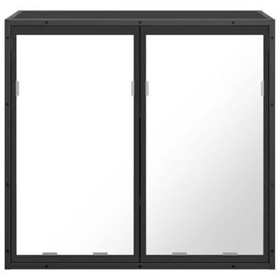 Badkamerkast met spiegel 65x20x60 cm bewerkt hout zwart