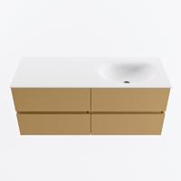 MONDIAZ VICA 120cm badmeubel onderkast Oro 4 lades. Wastafel MOON rechts 1 kraangat, kleur Talc. - thumbnail