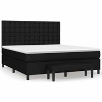 Boxspring met matras stof zwart 180x200 cm - thumbnail