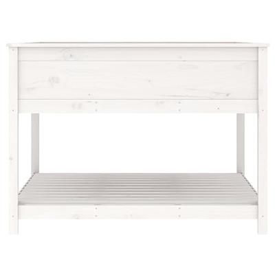 VidaXL Plantenbak met schap 111,5x111,5x81 cm massief grenenhout wit VidaXL Plantenbak met schap 111,5x111,5x81 cm massief grenenhout wit