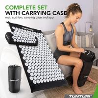 Tunturi Acupressuur Mat met kussen | Spijkermat| Meditatie Mat | Acupunctuur Set | 83 x 42 cm | Zwart - thumbnail