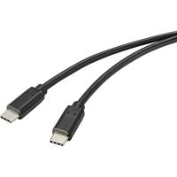 Renkforce USB-kabel USB 2.0 USB-C® stekker 1.00 m zwart met antimicrobieel oppervlak RF-4716840 - thumbnail