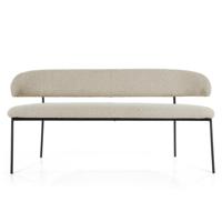 Eleonora Eetkamerbank 'Luka' Bouclé, 160cm, kleur Taupe - thumbnail