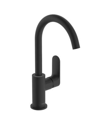 Hansgrohe Rebris S wastafelkraan - draaibare uitloop - met waste - mat zwart 72536670