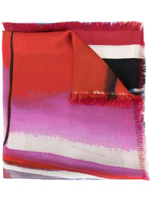 Chanel Pre-Owned brush stroke print scarf - PINK