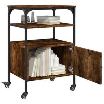 VidaXL Printerkastje 3-laags 50x40x76 cm bewerkt hout gerookt eiken