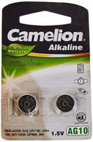 Camelion 12050210 - Alkaline knoopcelbatterij zonder kwik AG10/LR54/LR1131/389 met 1,5 volt, set van 2, capaciteit 78 mAh - thumbnail