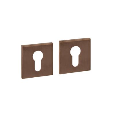 Cilinderrozetten verdekt 53x53x6mm PVD brons