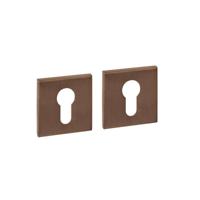 Cilinderrozetten verdekt 53x53x6mm PVD brons - thumbnail