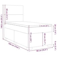 Boxspring met matras fluweel donkergrijs 90x190 cm - thumbnail